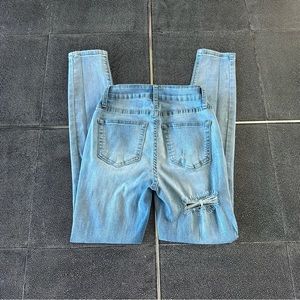 Hammer Los Angeles Distressed Straight Leg Medium Wash Denim Jeans. Size 1